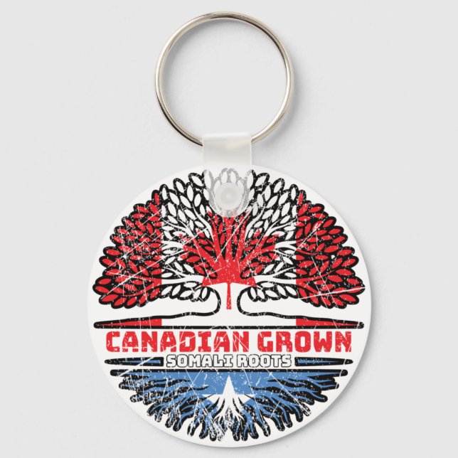 Chaveiro Somália Somali Canada Tree Roots Flag (Frente)