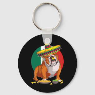 Chaveiro Sombrero English Buldogue Dog Mexico Flag Cinco De