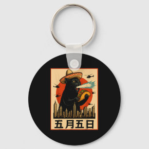 Chaveiro Sombrero kaiju gato taco engraçado cinco de maio r