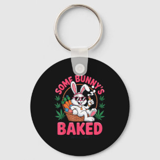 Chaveiro Some Bunnys Baked Easter 2025 Chill Funny Stoner T