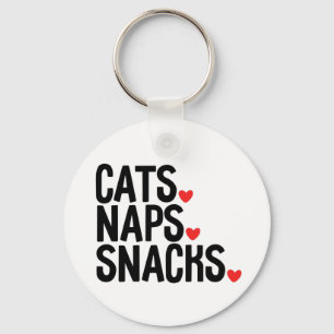 Chaveiro Sonecas Lanches de Gatos - Amantes de gatos