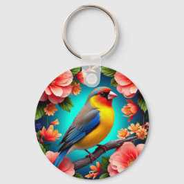 Chaveiro Songbird Perfeitado Entre Flores Brilhantes