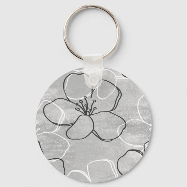 Chaveiro Sonho de Flor de Maçã: Ornamento de Abstrato (Frente)