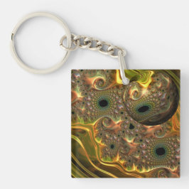 Chaveiro Sonho Fractal Ouro Líquido