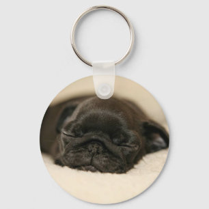 Chaveiro Sono preto do filhote de cachorro do Pug