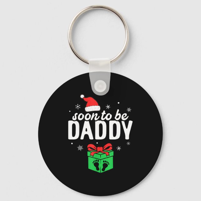Chaveiro Soon To Be Daddy Christmas Funny Pregnancy Announc (Frente)