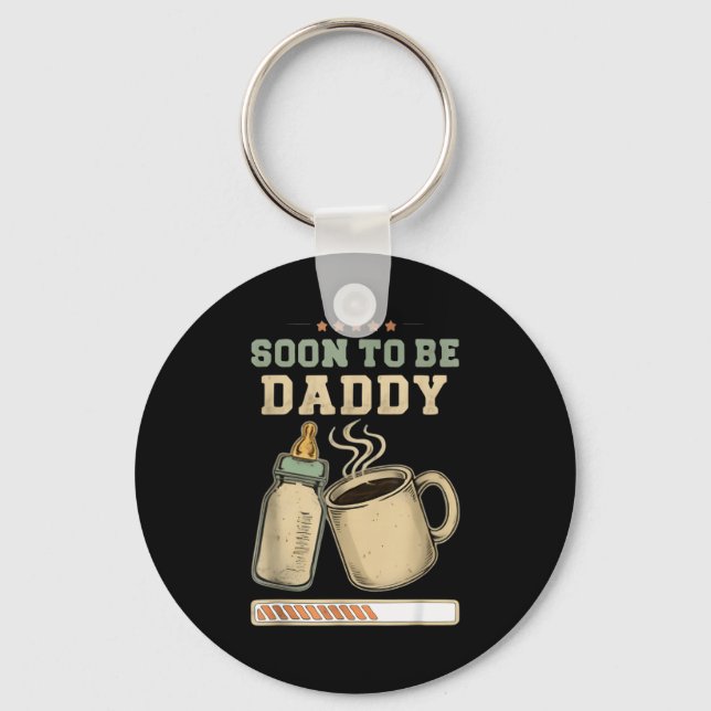 Chaveiro Soon To Be Daddy, Coffee Baby Announcement, Expect (Frente)
