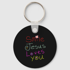 Chaveiro ‘Sorria Jesus Te Ama’ Nome Personalizado Cristão