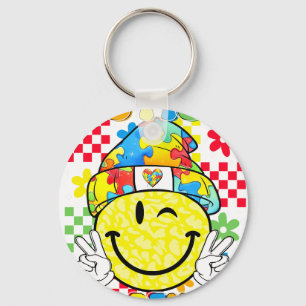 Chaveiro sorriso de conscientização do autismo