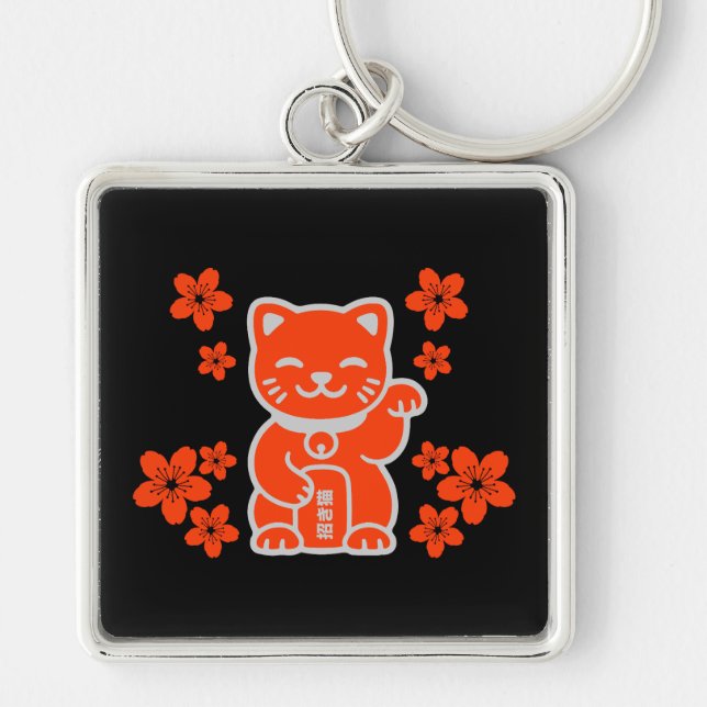 Chaveiro Sortudo japonês Maneki-neko (Frente)
