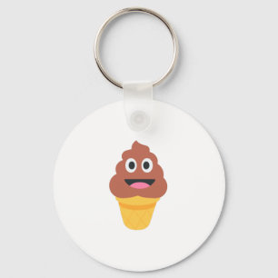 Chaveiro sorvete cone poo emoji