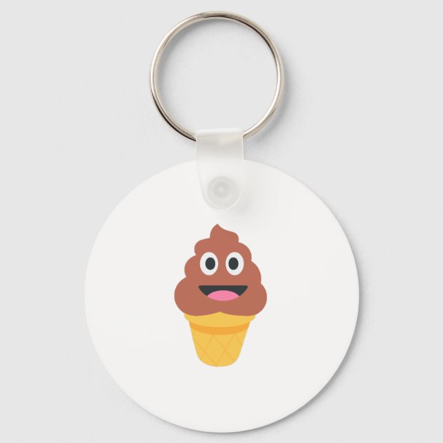 Chaveiro sorvete cone poo emoji (Frente)