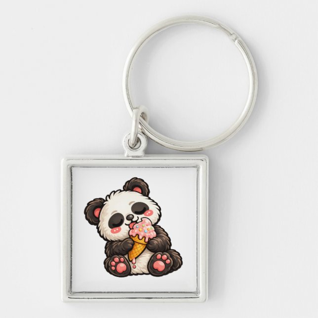 Chaveiro Sorvete de Panda Fofo (Frente)