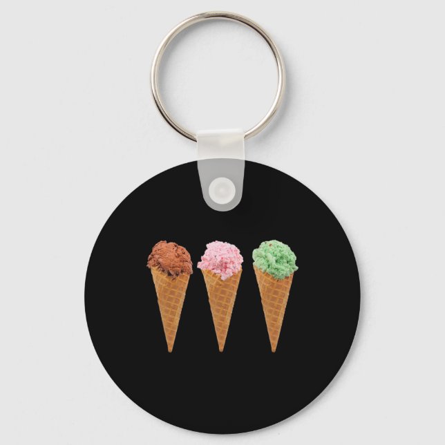 Chaveiro Sorvete De Waffle Cones E Sorvete De Chocolate (Frente)