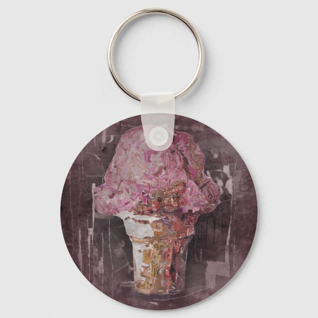 Chaveiro Sorvete Rosa Vintage (Frente)