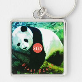 Chaveiro SOS Giant Panda Porte-clés prêmio carré - grão