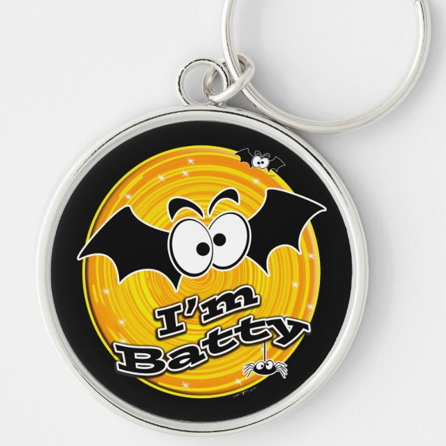 Chaveiro Sou Batty Orange e Yellow Swirl (Frente)