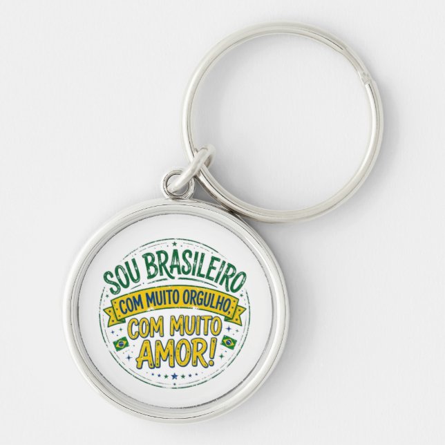 Chaveiro Sou Brasileiro Com Muito Orgulho Vintage (Frente)