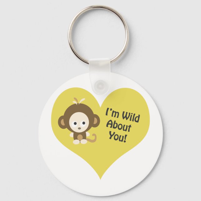 Chaveiro Sou selvagem sobre você, macaco (Frente)