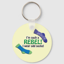 Chaveiro Sou tão rebelde, visto meias estranhas!