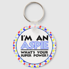 Chaveiro Sou um Aspie. Qual é o seu super poder?