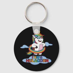 Chaveiro Sou um Hulacorn Hula Hoop Unicorn Lover Rainbow