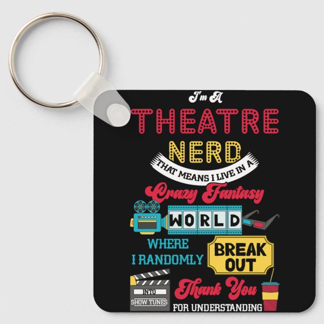 Chaveiro Sou Um Nerd De Teatro Que Significa Que Eu Vivo Em (Frente)