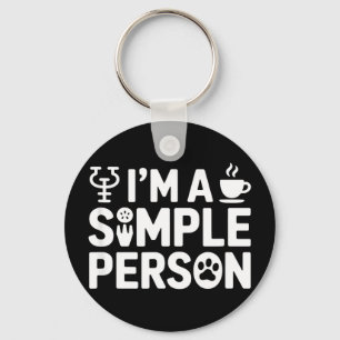 Chaveiro Sou uma pessoa simples ditado engraçado psicologia