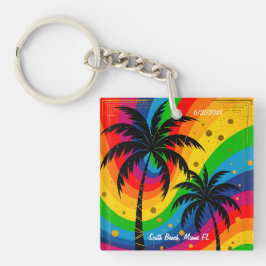 Chaveiro [South Beach Vibes] Retro Tropical Palm Trees