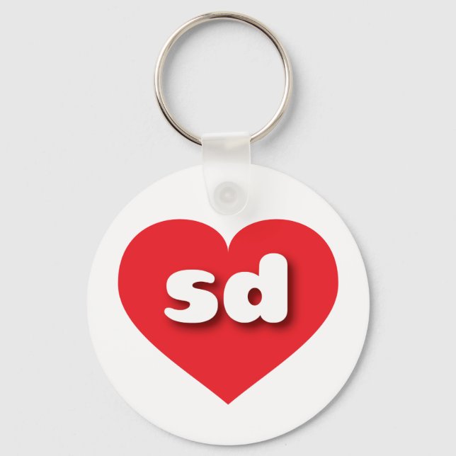 Chaveiro South Dakota red Heart - Eu adoro Sd (Frente)
