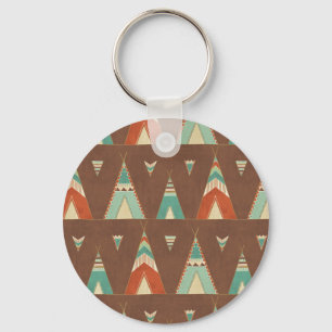 Chaveiro Southwest Geo Step   Teal Teepee Pattern