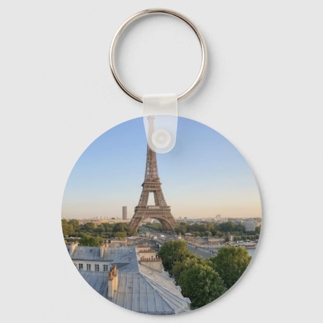 Chaveiro Souvenir Personalizado do Horizonte de Paris (Frente)