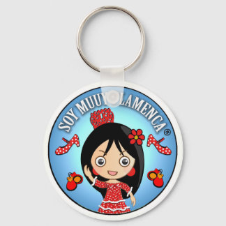 Chaveiro Soy Muuy Flamenca: Morena y Traje Gitana Rojo