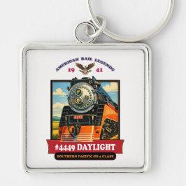 Chaveiro SP GS-4 Daylight 4449 Steam Locomotive Retro Print