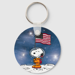 Chaveiro SPACE   Snoopy With Flag Astronaut