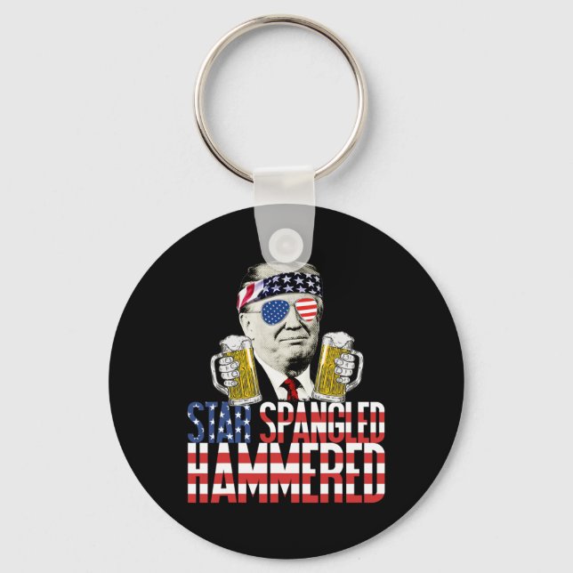 Chaveiro Spangled Hammered Presidente Donald Trump Beer Lov (Frente)
