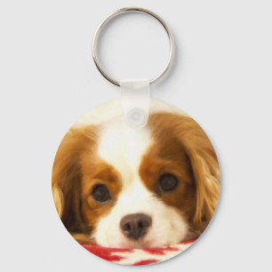 Chaveiro Spaniel de rei descuidado Charles do floco de neve