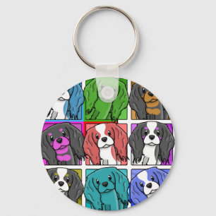 Chaveiro Spaniel de rei descuidado Charles do pop art