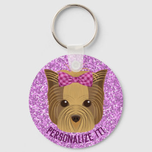 Chaveiro Sparkie Yorkshire Terrier Puppy Dog Glitter