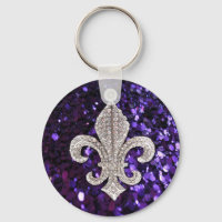 Sparkle jewel Fleur De Lis Purple