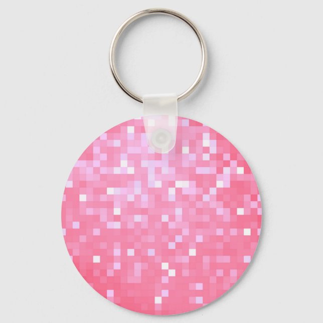 Chaveiro Sparkle Pixel Rosa (Frente)
