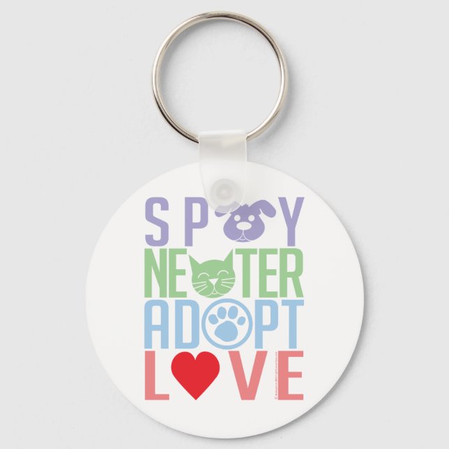Chaveiro Spay Neuter Adote Love 2 (Frente)