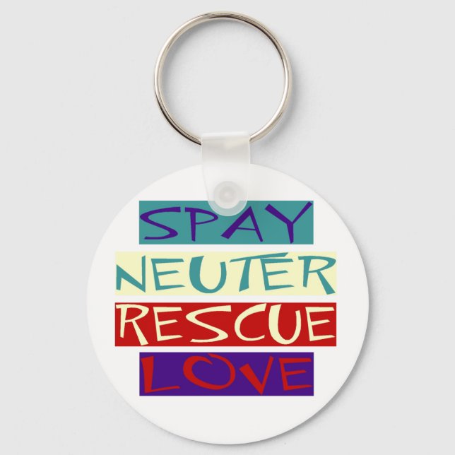 Chaveiro Spay Neuter Rescution Love (Frente)