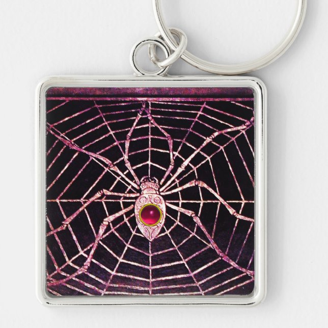 Chaveiro SPIDER E WEB Pink Fuchsia Ruby Black (Frente)