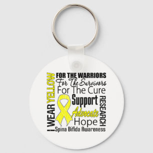 Chaveiro Spina Bifida eu visto o tributo amarelo da fita