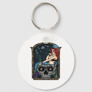 Chaveiro Spookeen Halloween Gótico Skull Mermaid
