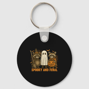 Chaveiro Spooky E Feral Cute Ghost Racoon Halloween Costu