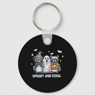 Chaveiro Spooky E Feral Raccoon Halloween Raccoon Ghost T