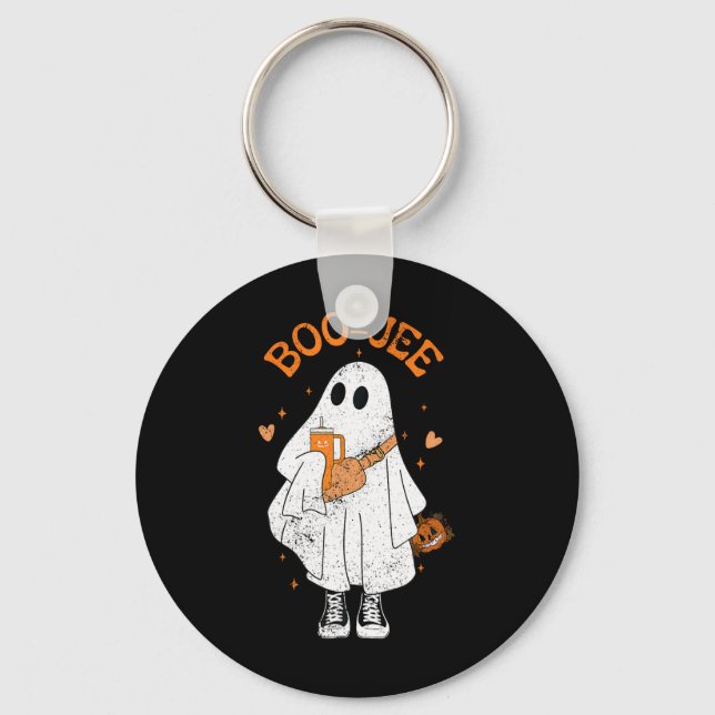 Chaveiro Spooky Season Cute Ghost Halloween Boujee Boo Jee (Frente)