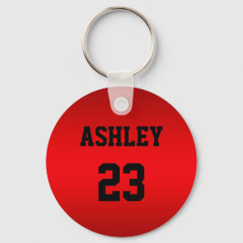 Chaveiro Sports Jersey Number e Name Red Personalizados